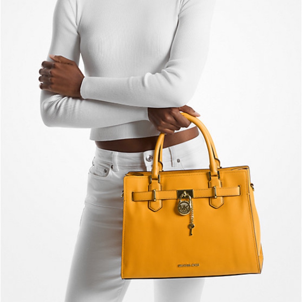 MICHAEL KORS HAMILTON MEDIUM SATCHEL
COLOR: GOLDEN ROD
NWT - Picture 1 of 16